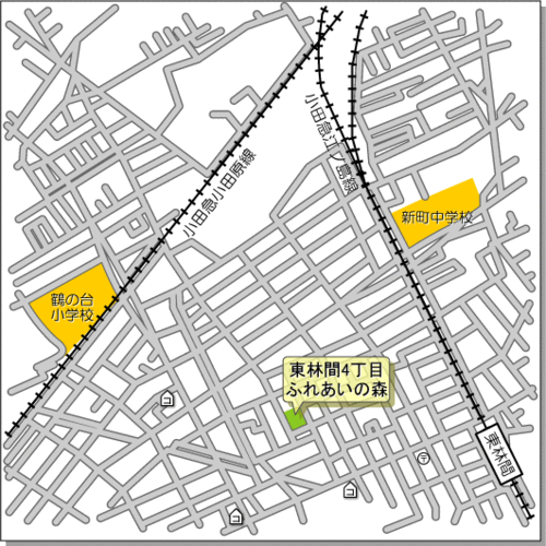 地図:東林間4丁目ふれあいの森