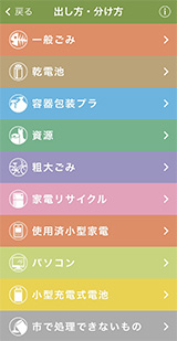 出し方・分け方の画面画像