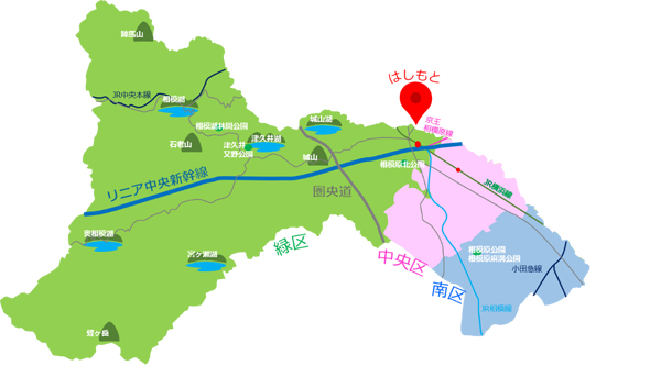 地図01(相模原市全域 橋本位置図)