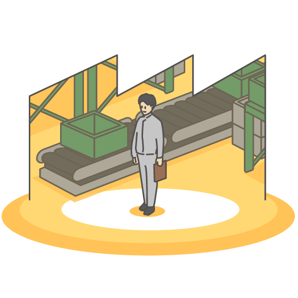 イラスト（工場や会社で働く人）：事業者向けの取り組み