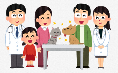 ペットと家族 イラスト