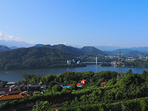 慈眼寺供養塔展望台からの相模湖の眺め　写真