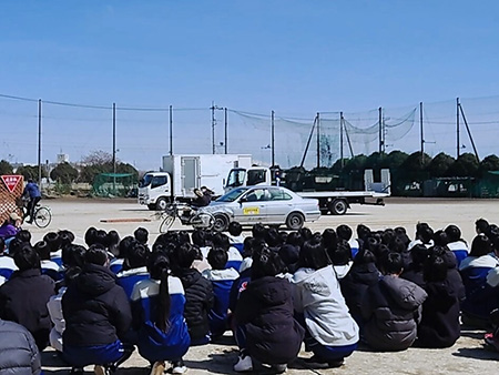 相模田名高校での交通安全教室の様子