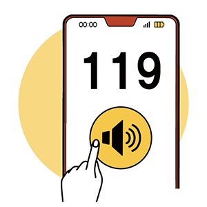 電話の音声をスピーカーフォンに切り替えるイメージ