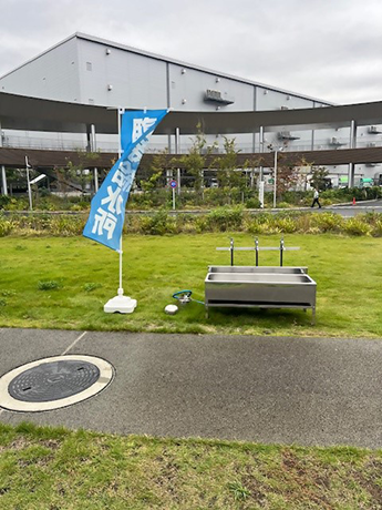 臨時給水栓を設置した様子の写真