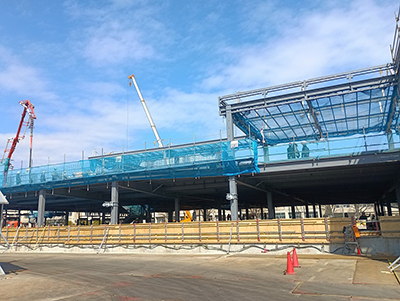 2階床コンクリート施工前の状況（3月）の写真