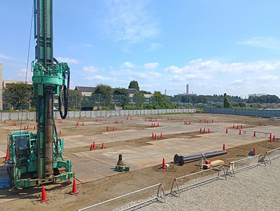 杭工事の状況（8月）の写真