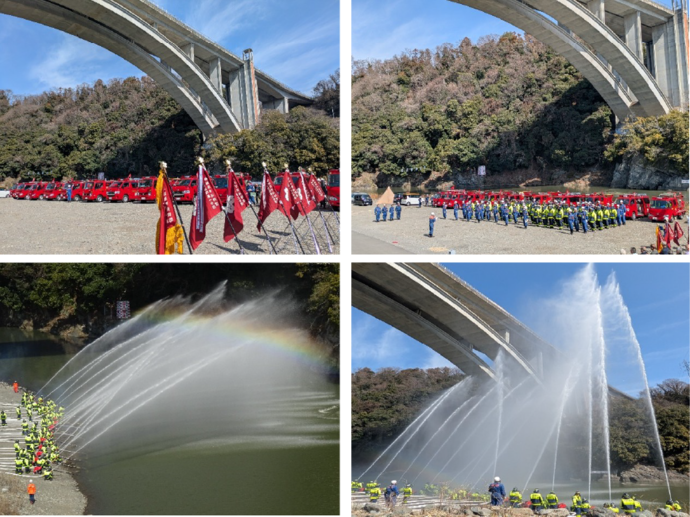 一斉放水の写真